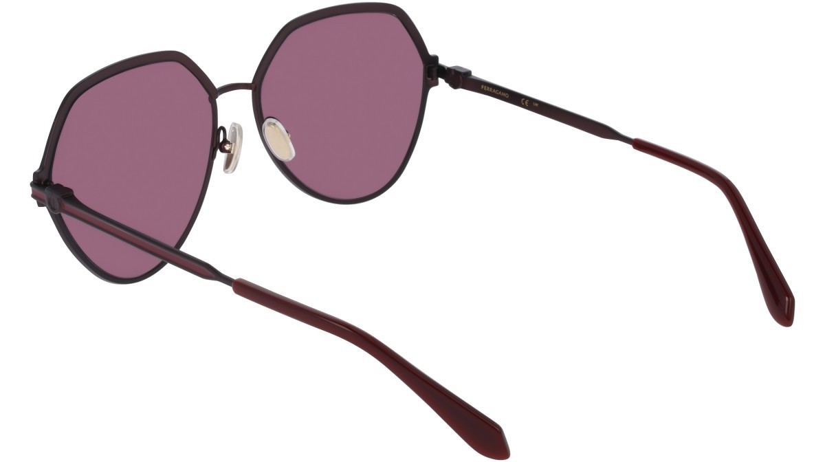 Sunglasses Salvatore Ferragamo SF325S (602) color matte burgundy shape pantos lenses solid purple