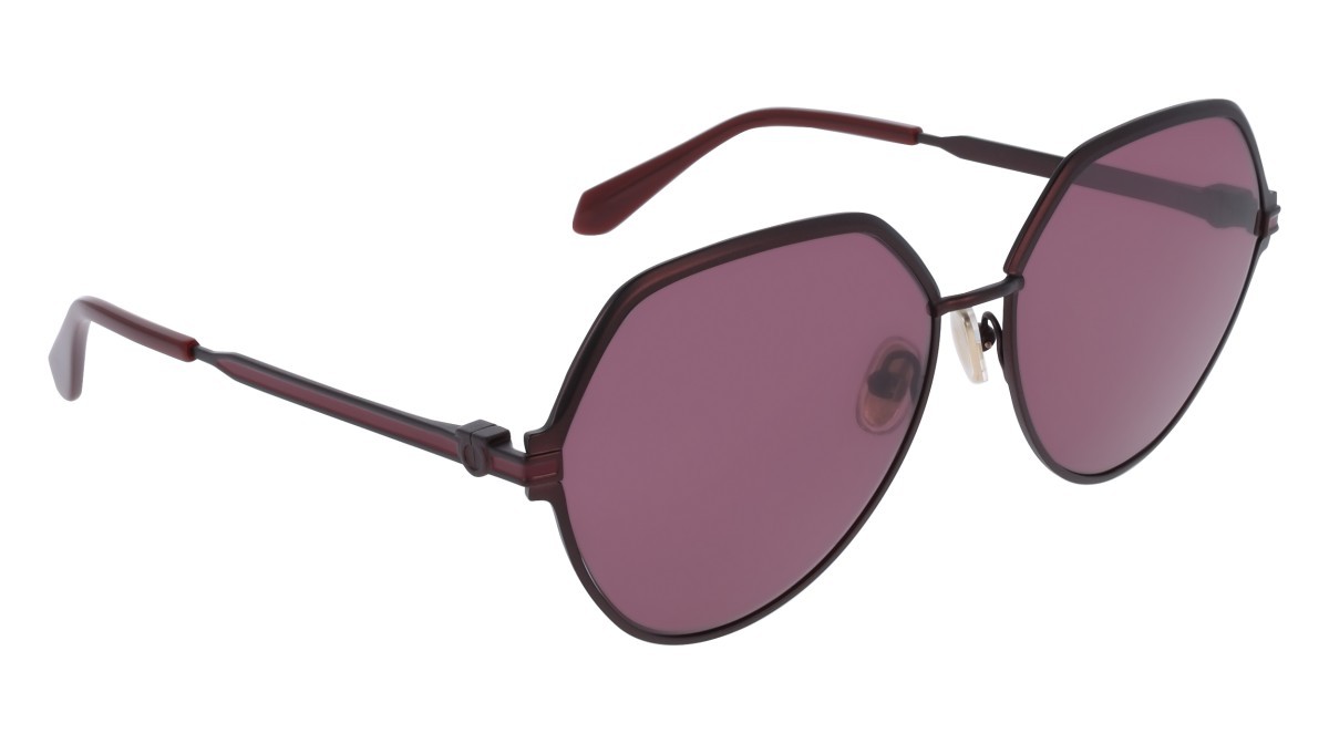 Sunglasses Salvatore Ferragamo SF325S (602) color matte burgundy shape pantos lenses solid purple