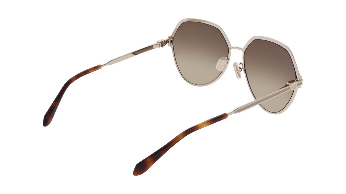 Sunglasses Salvatore Ferragamo SF325S (745) color gold/brown gradient shape pantos lenses gradient brown