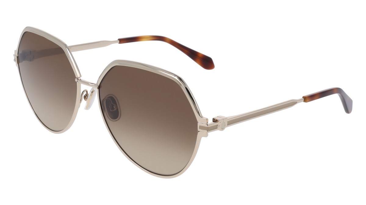 Sunglasses Salvatore Ferragamo SF325S (745) color gold/brown gradient shape pantos lenses gradient brown