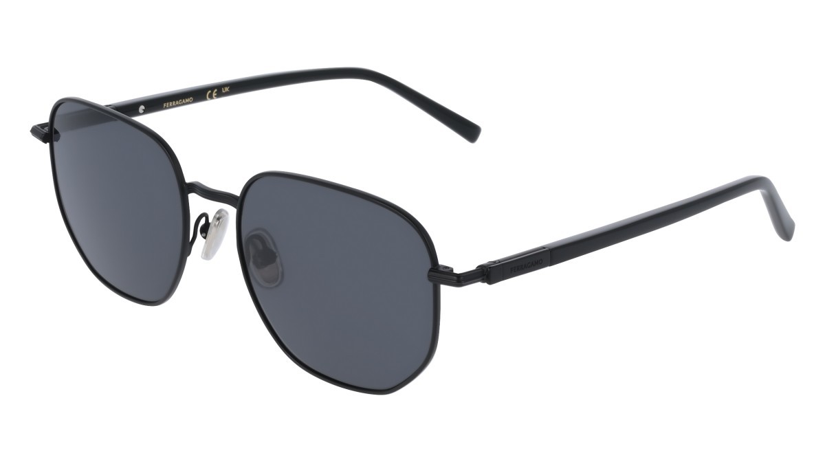 Occhiali da sole Salvatore Ferragamo SF328S (002) colore matte black forma rettangolare lenti solid grey