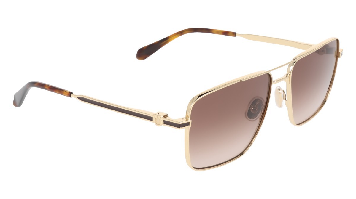 Sunglasses Salvatore Ferragamo SF329SLBI (700) color gold/brown gradient shape square lenses gradient brown brownish