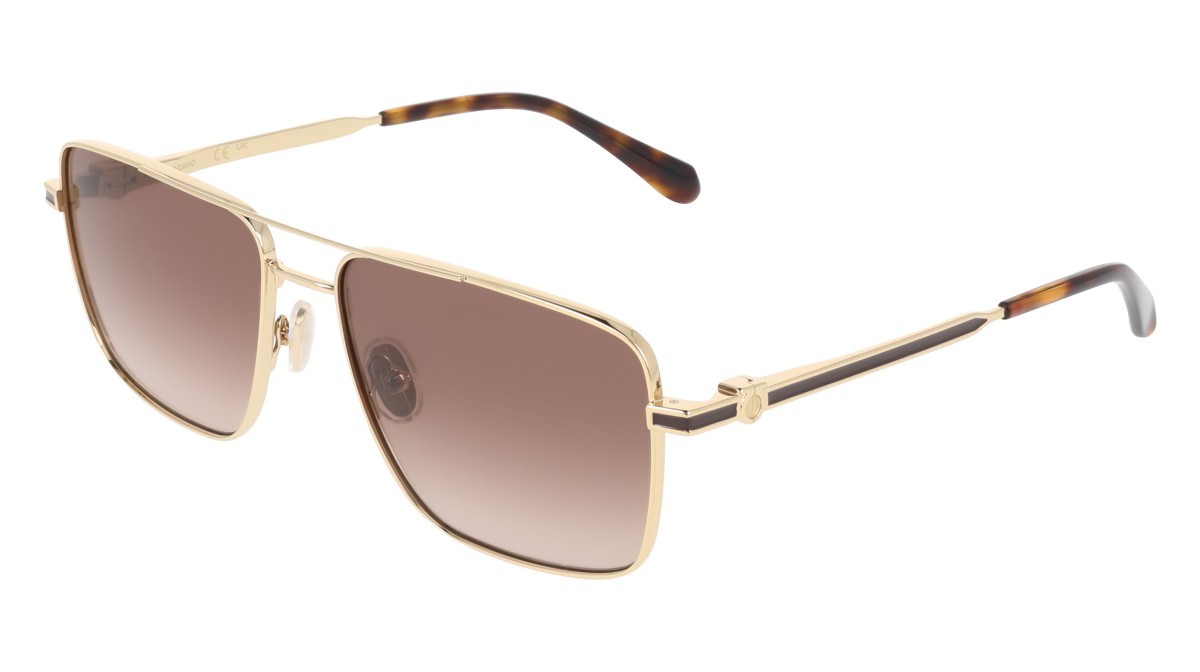 Sunglasses Salvatore Ferragamo SF329SLBI (700) color gold/brown gradient shape square lenses gradient brown brownish