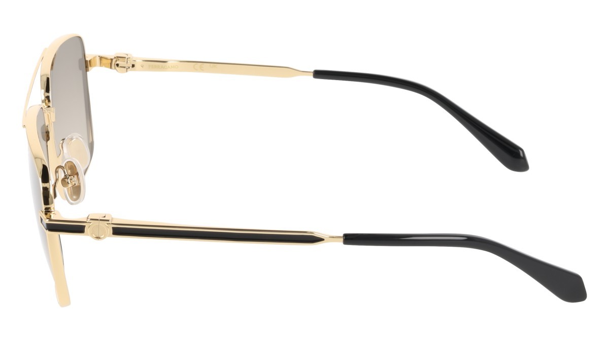 Sunglasses Salvatore Ferragamo SF329SLBI (710) color gold/khaki gradient shape square lenses gradient khaki