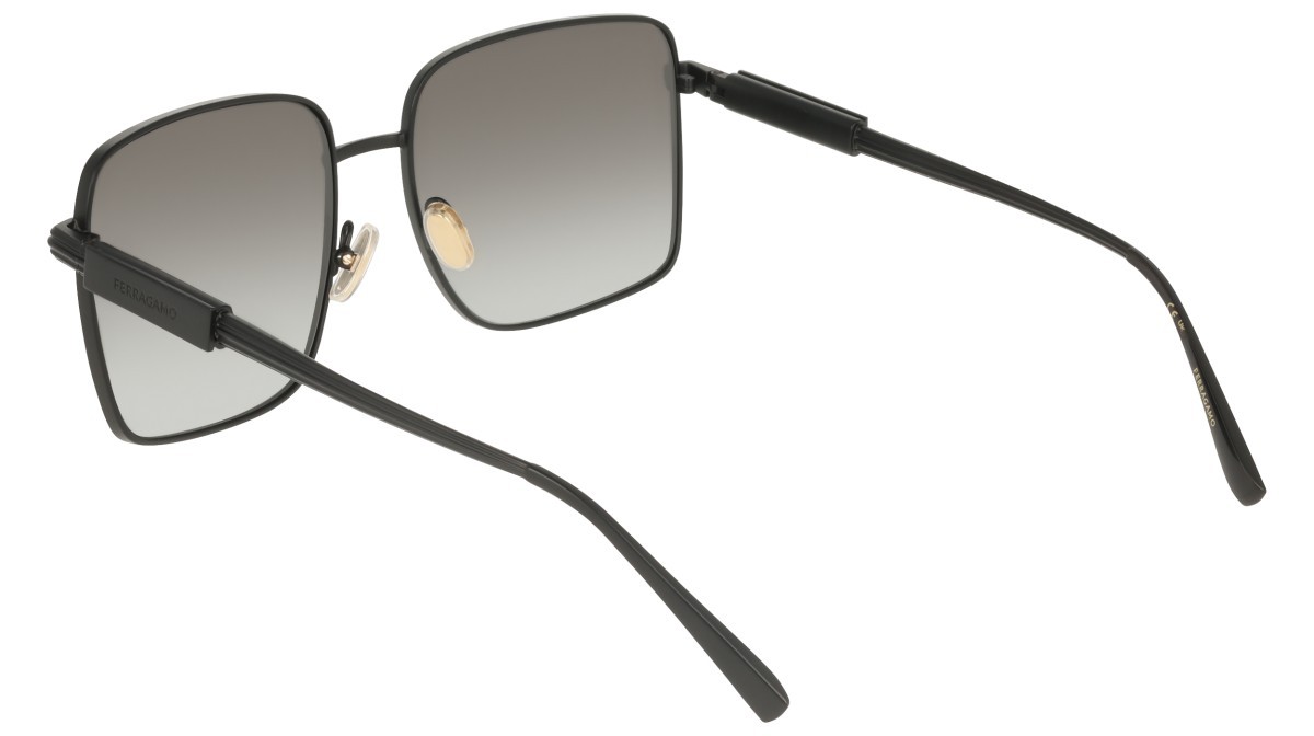 Sunglasses Salvatore Ferragamo SF330S (002) color matte black shape square lenses gradient grey
