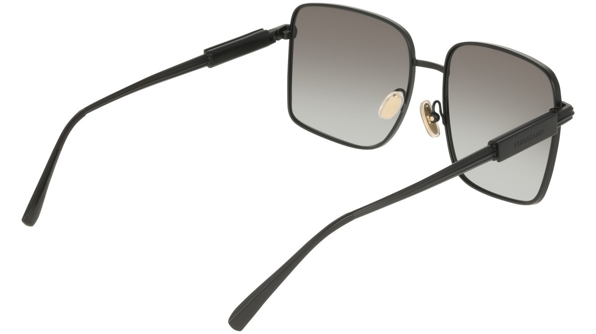 Sunglasses Salvatore Ferragamo SF330S (002) color matte black shape square lenses gradient grey