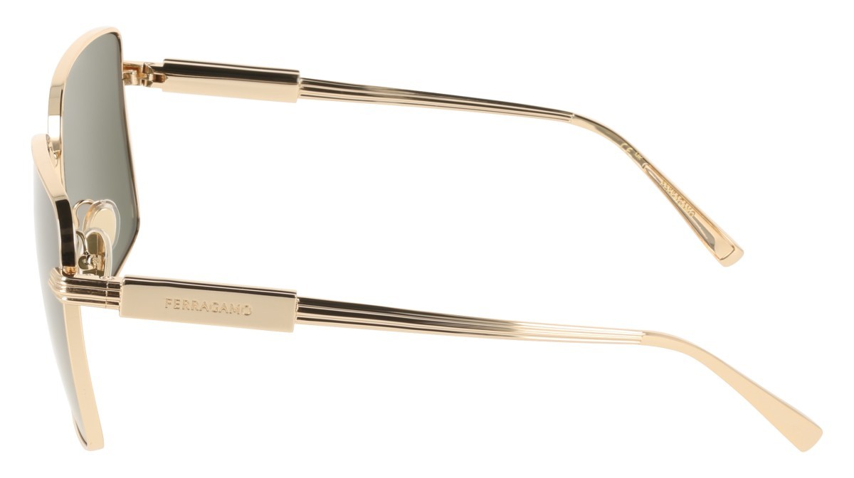 Sunglasses Salvatore Ferragamo SF330S (752) color gold/green shape square lenses solid green