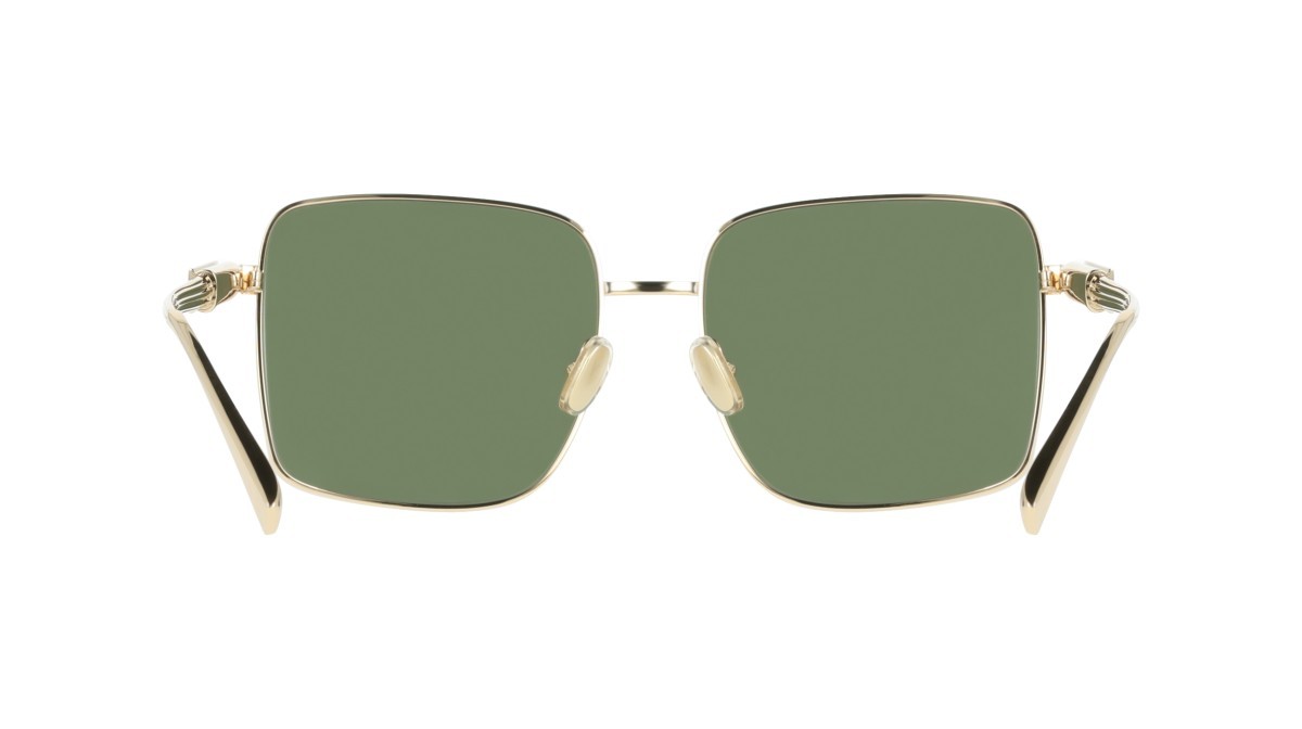 Sunglasses Salvatore Ferragamo SF330S (752) color gold/green shape square lenses solid green