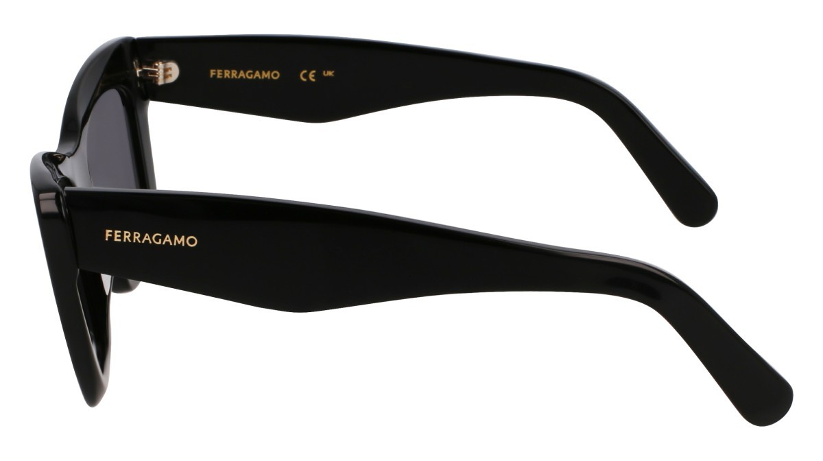Sunglasses Salvatore Ferragamo SF929SN (001) color black shape butterfly lenses solid grey