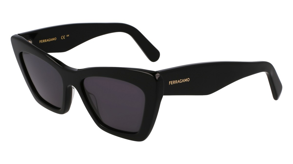 Sunglasses Salvatore Ferragamo SF929SN (001) color black shape butterfly lenses solid grey
