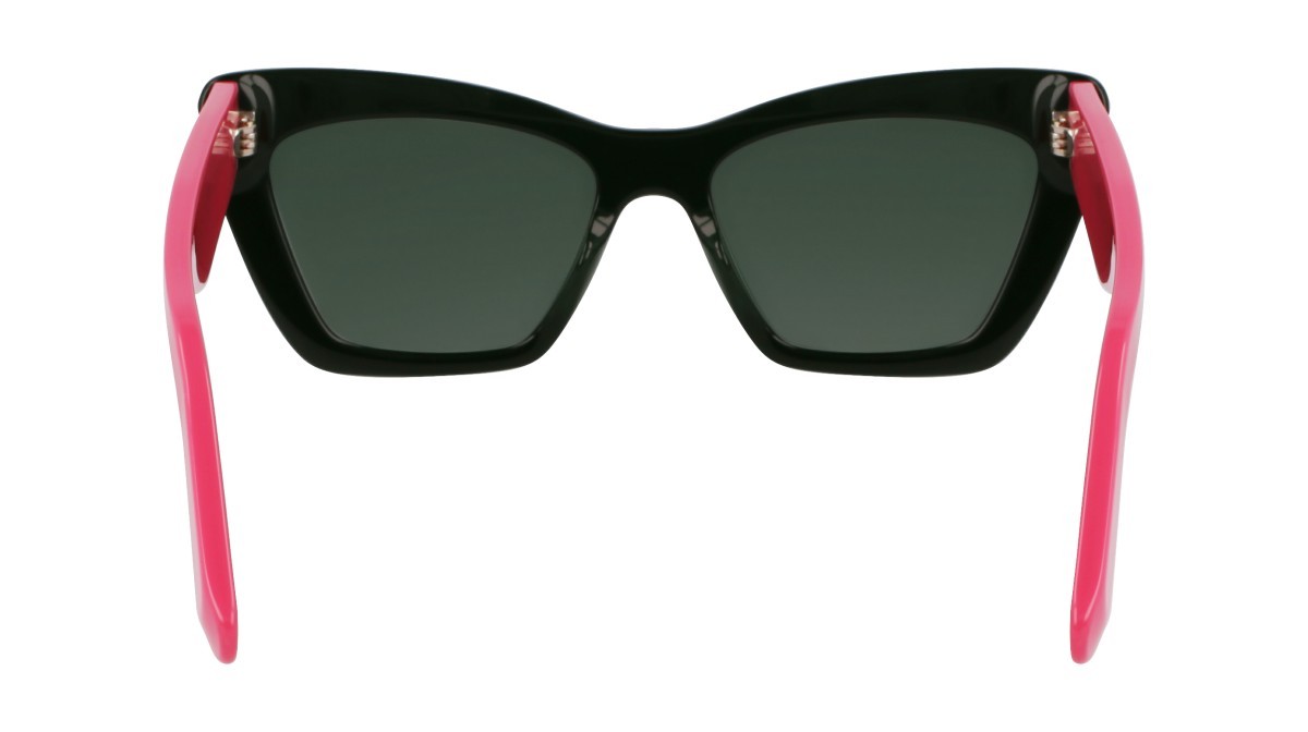 Sunglasses Salvatore Ferragamo SF929SN (304) color dark green/peonia pink shape butterfly lenses solid green