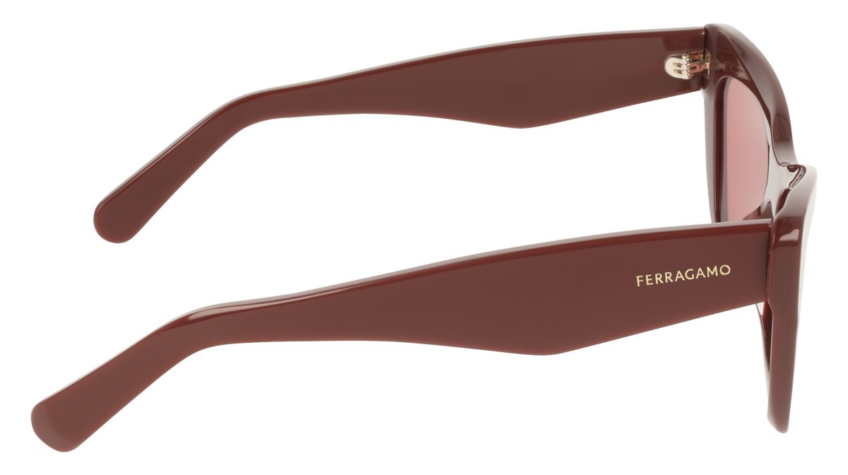 Sunglasses Salvatore Ferragamo SF929SN (606) color burgundy shape butterfly lenses solid wine