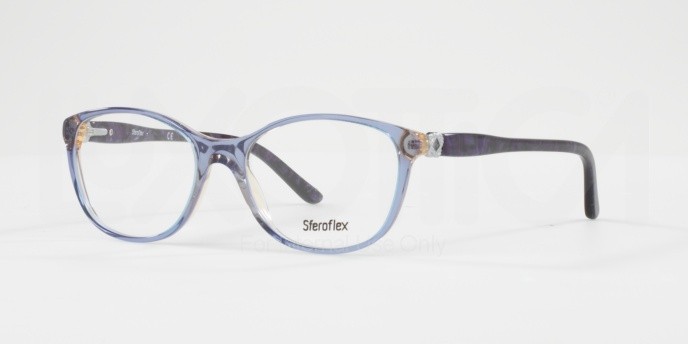 Eyeglasses Sferoflex SF 1548 (C352) color top azure on violet shape irregular lenses demo lens