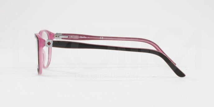 Eyeglasses Sferoflex SF 1548 (C518) color top plum on opalin pink shape irregular lenses demo lens