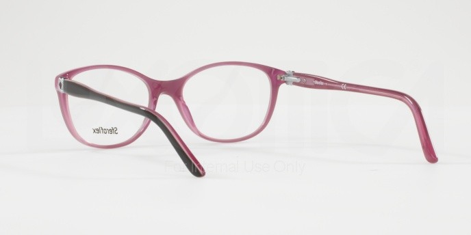 Eyeglasses Sferoflex SF 1548 (C518) color top plum on opalin pink shape irregular lenses demo lens