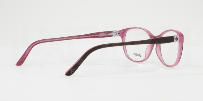 Eyeglasses Sferoflex SF 1548 (C518) color top plum on opalin pink shape irregular lenses demo lens