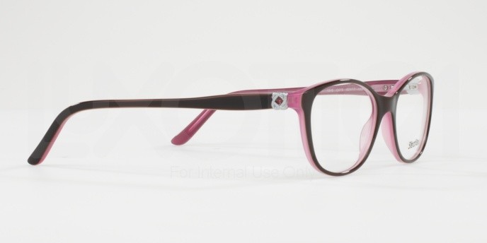 Eyeglasses Sferoflex SF 1548 (C518) color top plum on opalin pink shape irregular lenses demo lens