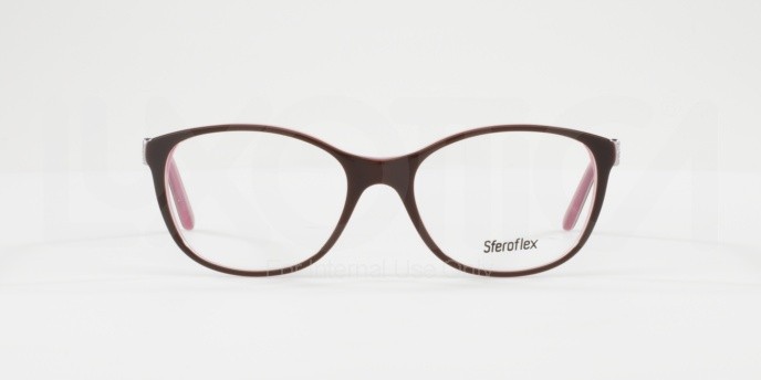 Eyeglasses Sferoflex SF 1548 (C518) color top plum on opalin pink shape irregular lenses demo lens