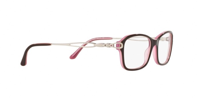 Eyeglasses Sferoflex SF 1557B (C585) color top plum on opal pink shape square lenses demo lens