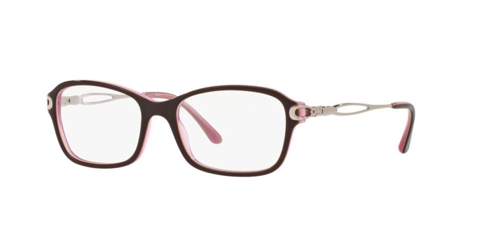 Eyeglasses Sferoflex SF 1557B (C585) color top plum on opal pink shape square lenses demo lens