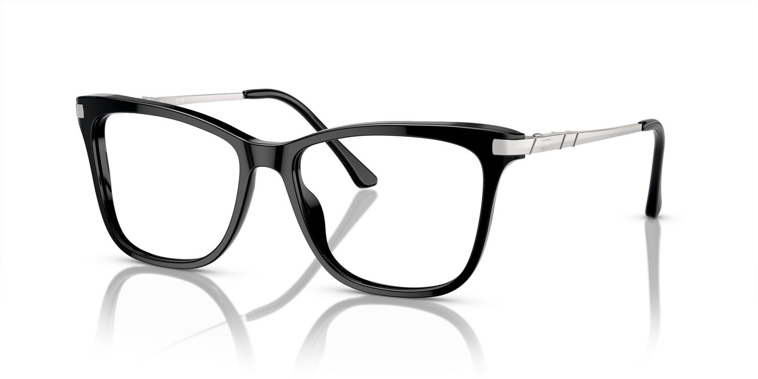 Eyeglasses Sferoflex SF 1578 (C568) color nero lucido shape butterfly lenses lente demo