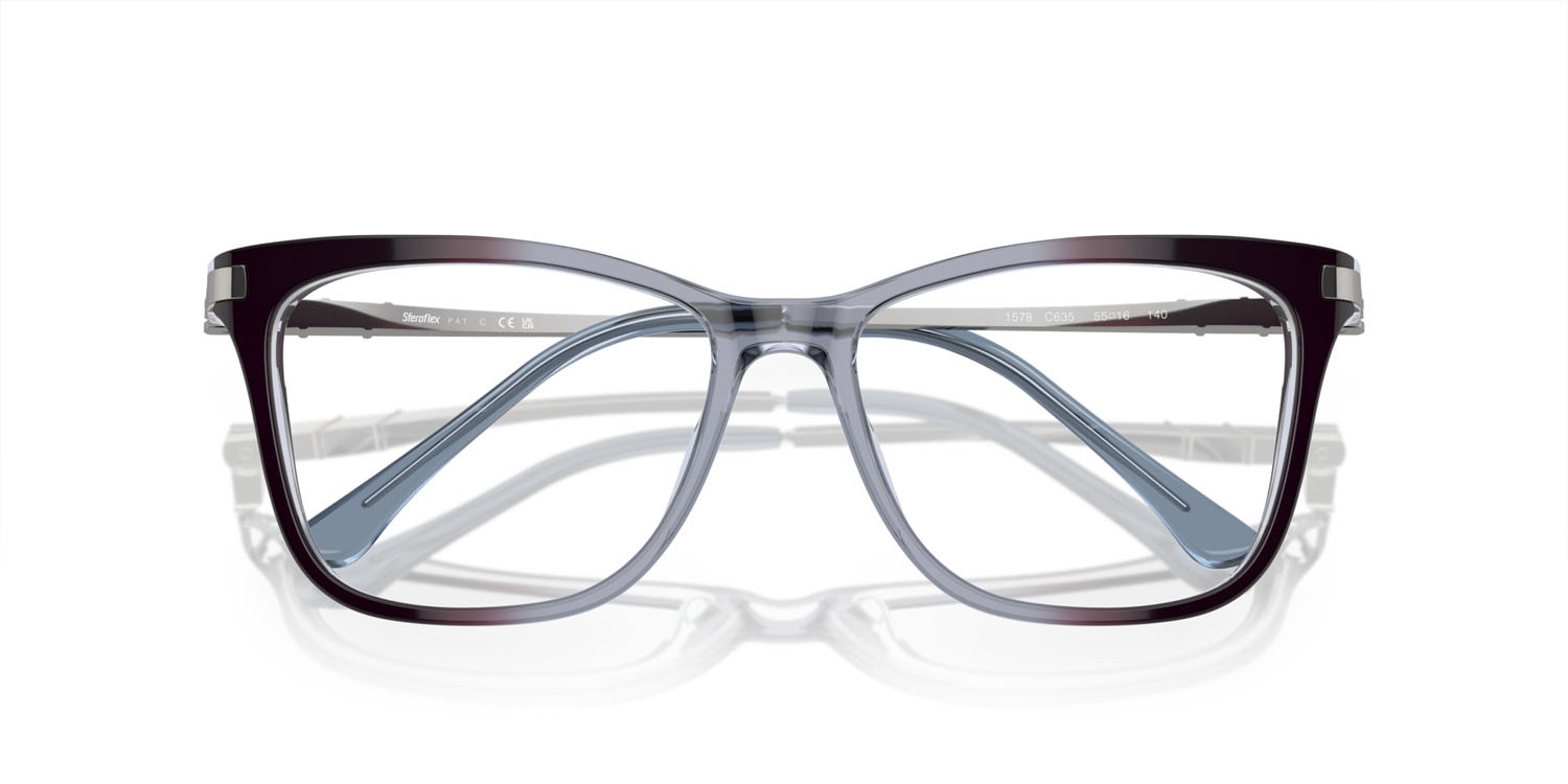 Eyeglasses Sferoflex SF 1578 (C635) color celeste sfumato violetto shape butterfly lenses lente demo