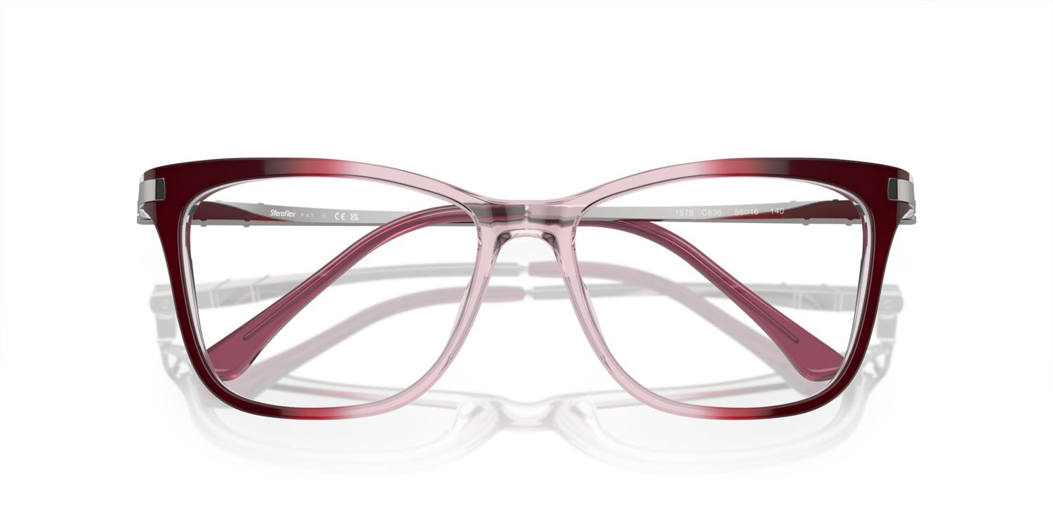 Eyeglasses Sferoflex SF 1578 (C636) color light pink gradient purple red shape butterfly lenses lente demo