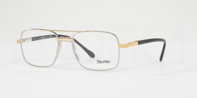 Eyeglasses Sferoflex SF 2263 (131) color silver-gold shape square lenses demo lens