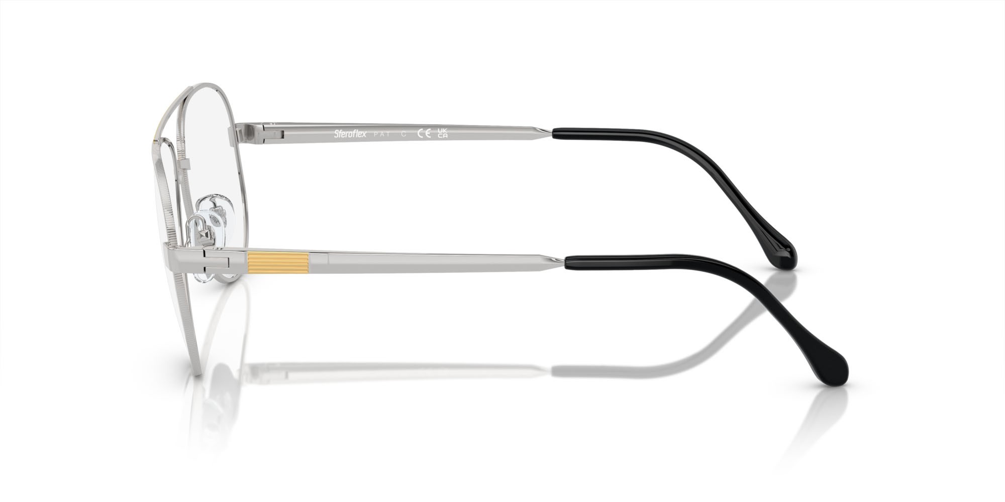 Eyeglasses Sferoflex SF 2297 (131) color argento lucido con oro shape aviator lenses lente demo