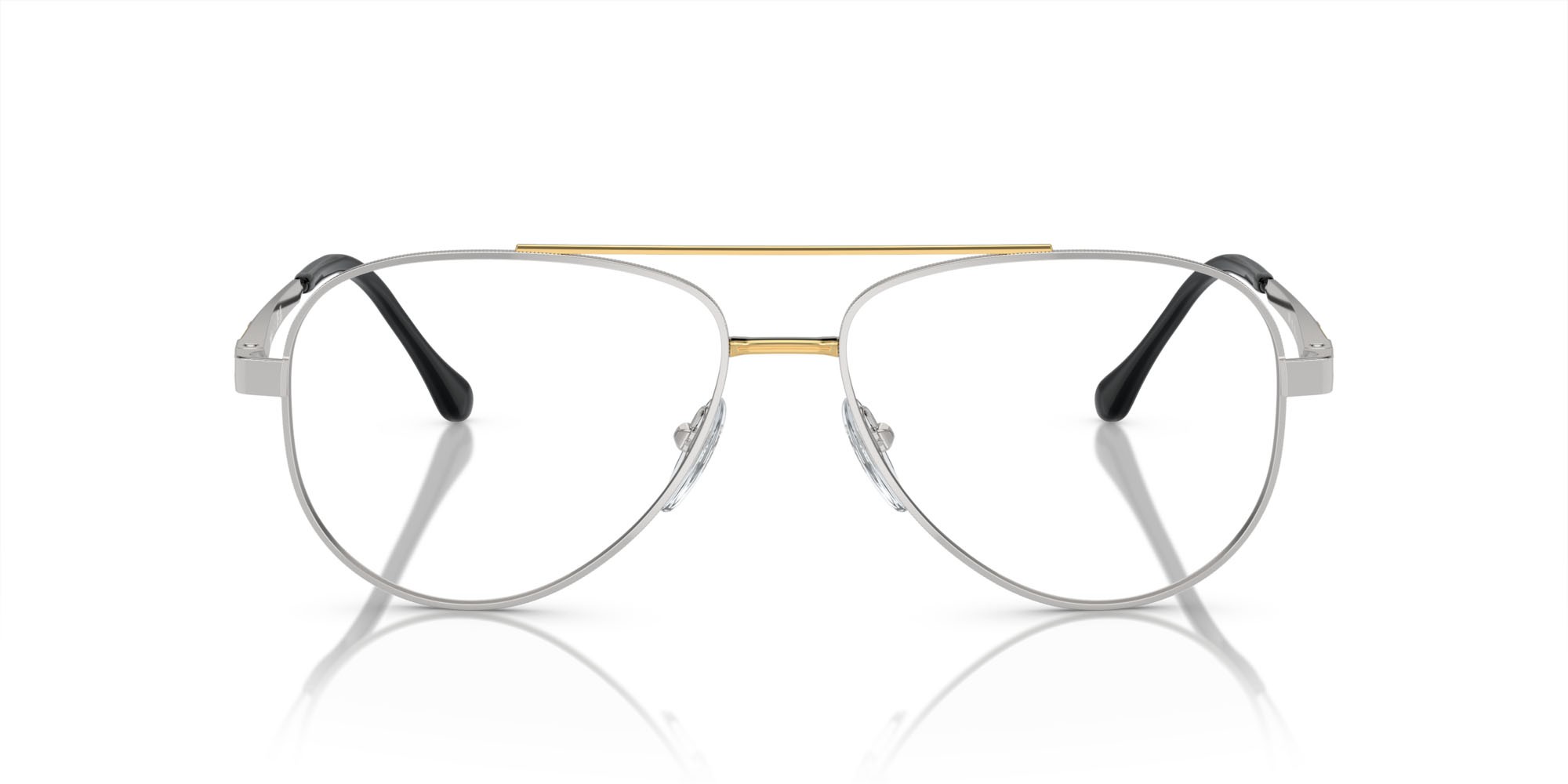 Eyeglasses Sferoflex SF 2297 (131) color argento lucido con oro shape aviator lenses lente demo