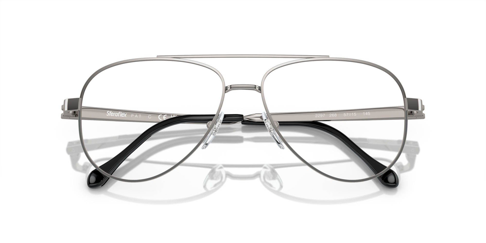 Eyeglasses Sferoflex SF 2297 (268) color gunmetal lucido shape aviator lenses lente demo
