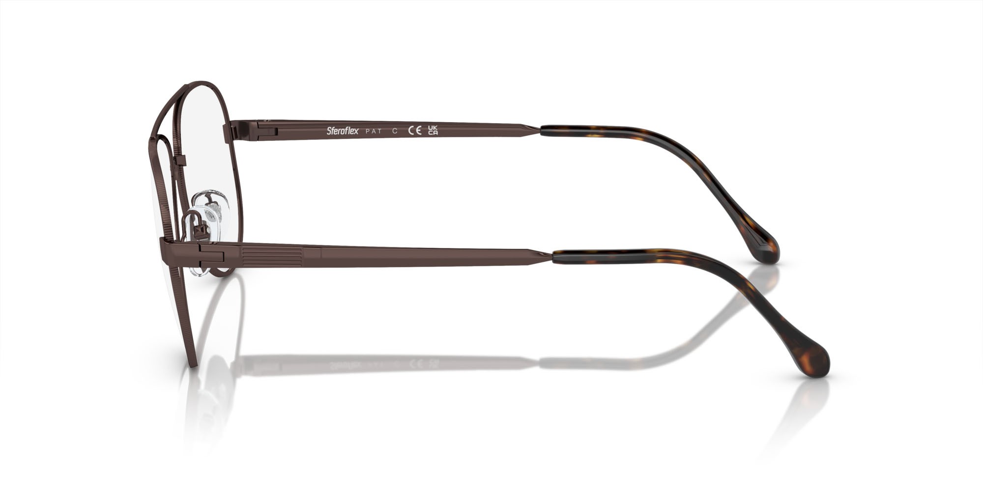 Eyeglasses Sferoflex SF 2297 (441) color marrone scuro brillante shape aviator lenses lente demo