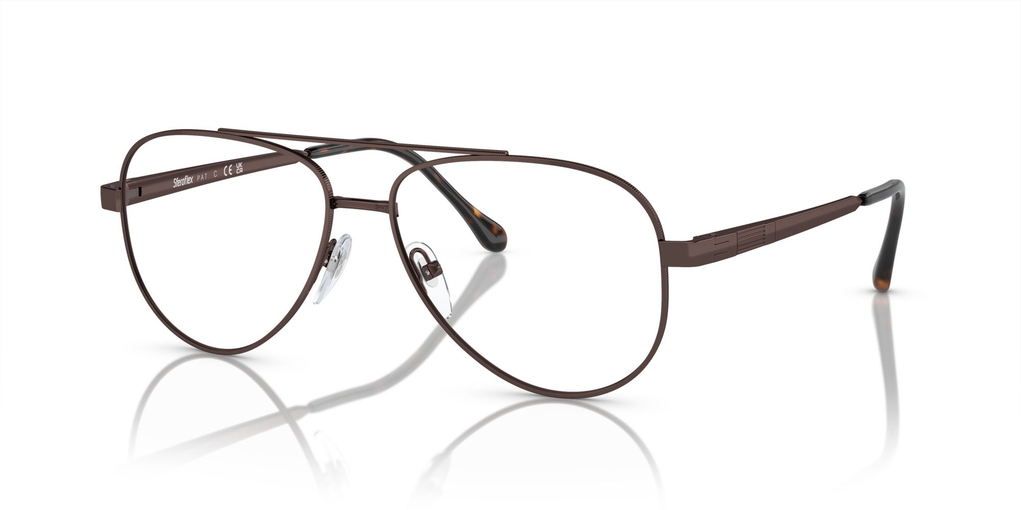 Eyeglasses Sferoflex SF 2297 (441) color marrone scuro brillante shape aviator lenses lente demo