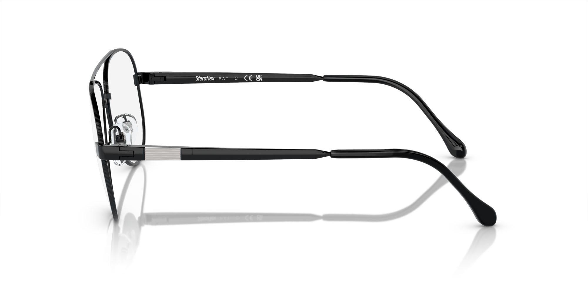 Eyeglasses Sferoflex SF 2297 (460) color nero lucido shape aviator lenses lente demo