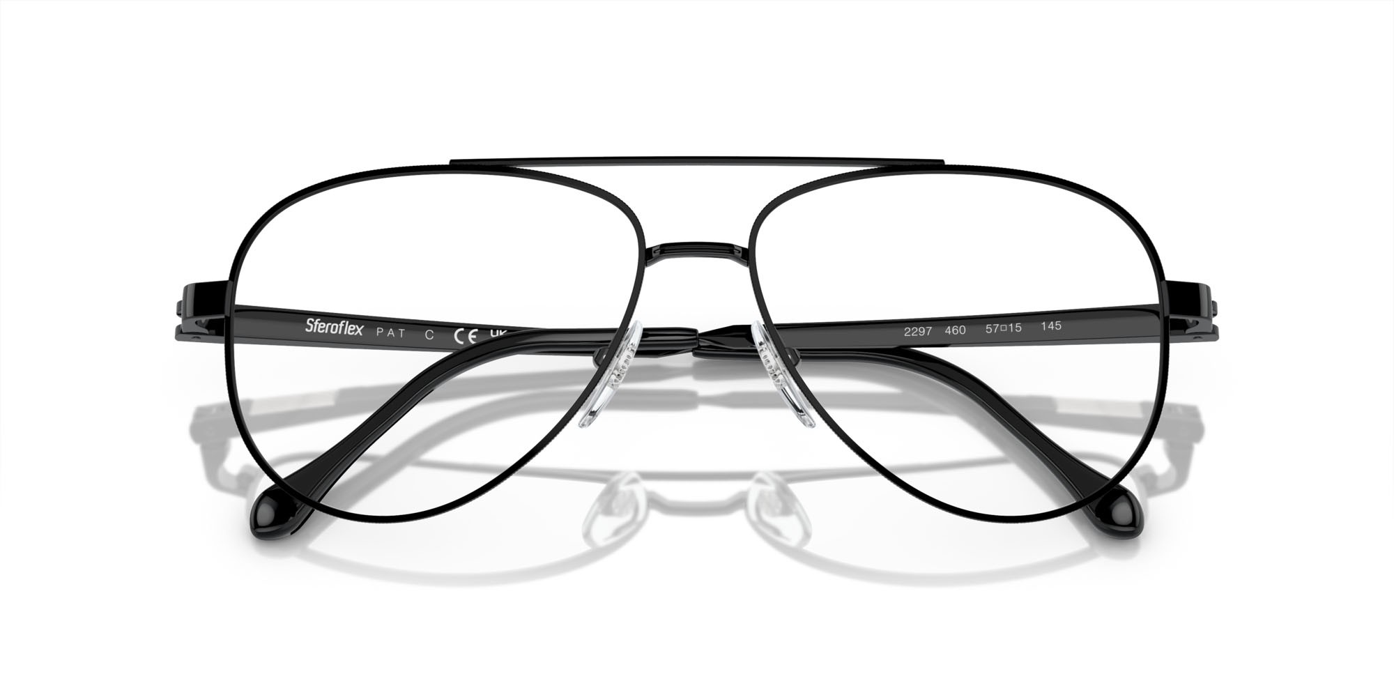 Eyeglasses Sferoflex SF 2297 (460) color nero lucido shape aviator lenses lente demo