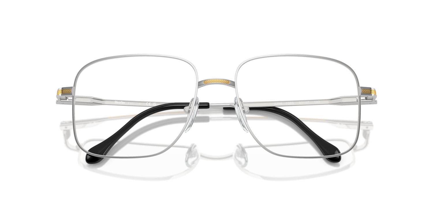 Eyeglasses Sferoflex SF 2298 (131) color shiny chrome with gold part shape square lenses lente demo