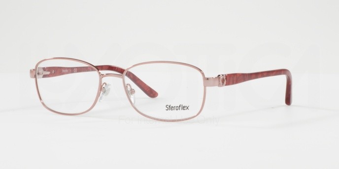 Eyeglasses Sferoflex SF 2570 (489) color shiny pink shape rectangle lenses demo lens