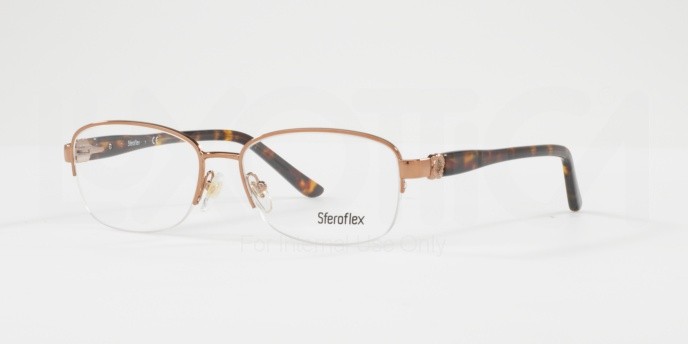 Eyeglasses Sferoflex SF 2571 (488) color shiny copper shape rectangle lenses demo lens