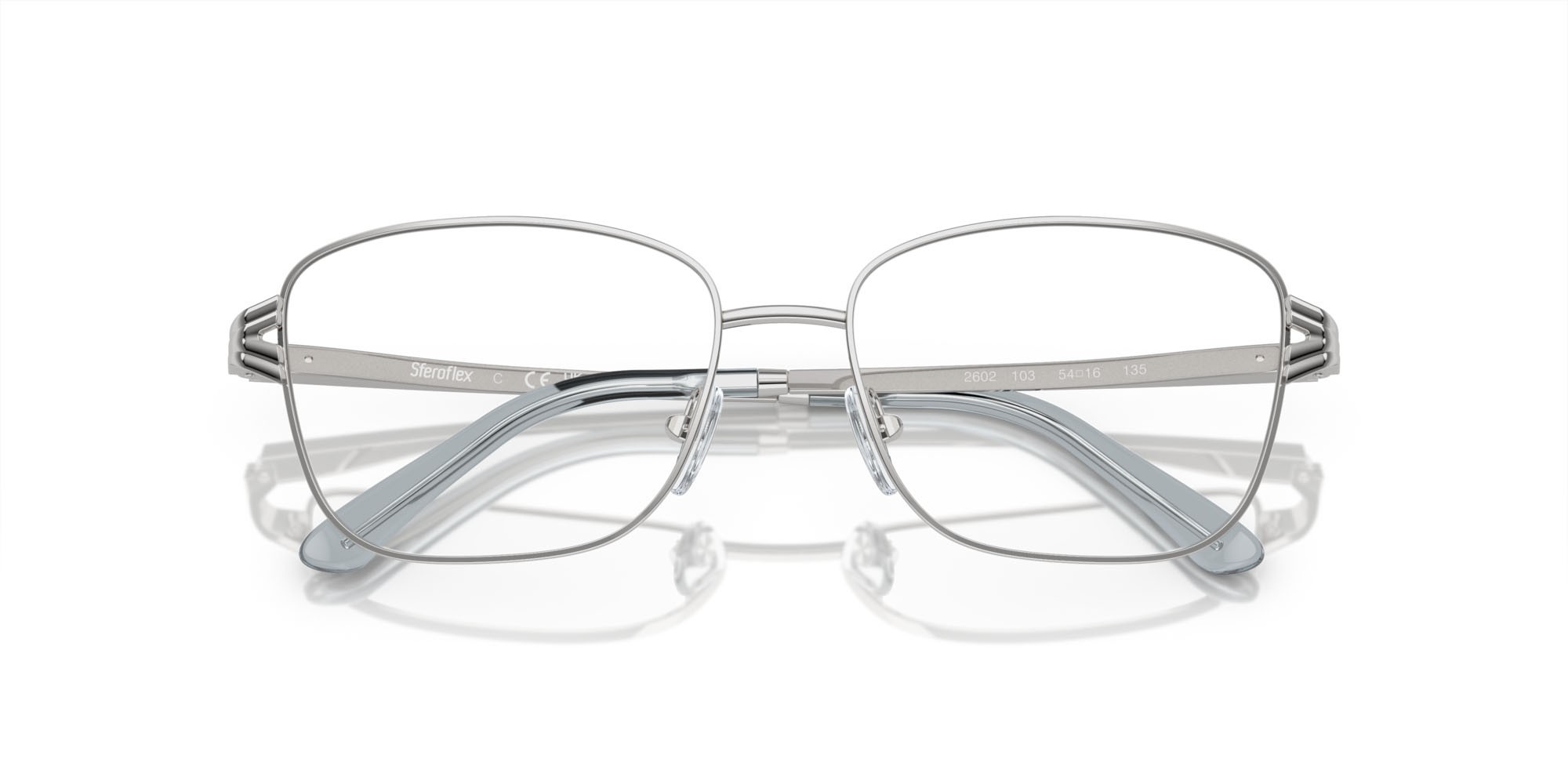 Eyeglasses Sferoflex SF 2602 (103) color argento lucido shape square lenses lente demo