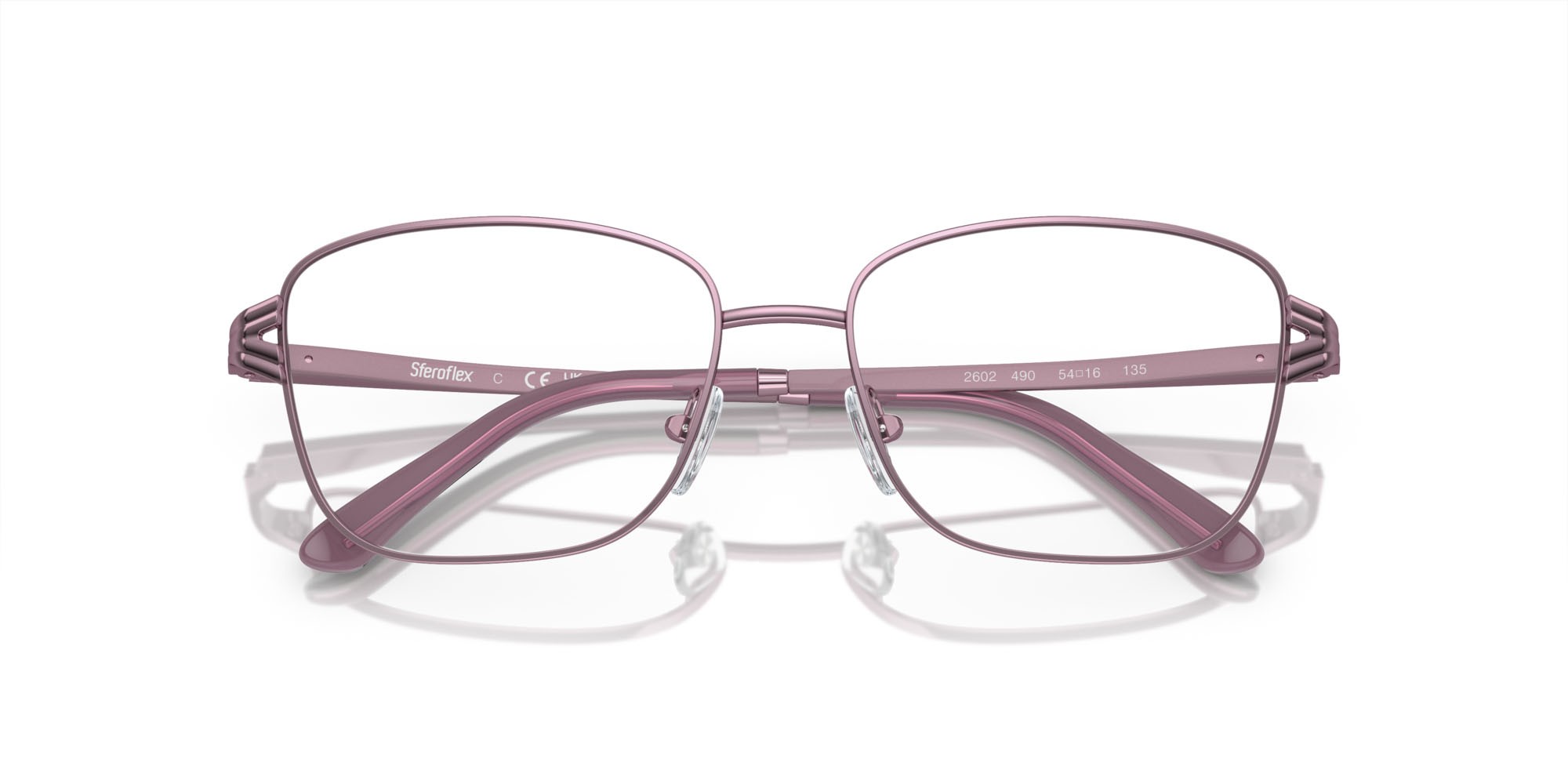 Eyeglasses Sferoflex SF 2602 (490) color rosa chiaro brillante shape square lenses lente demo