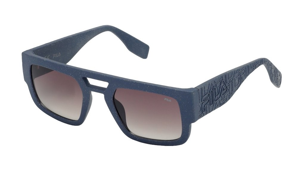 Sonnenbrillen Fila SFI085 (0R22) farbe blu pieno opaco gläser brown gradient