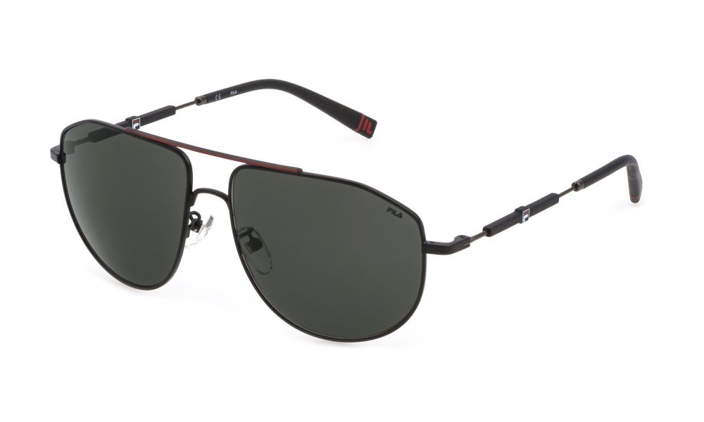 Sonnenbrillen Fila SFI117 (08U6) farbe nero opaco c/parti rosso gläser smoke 