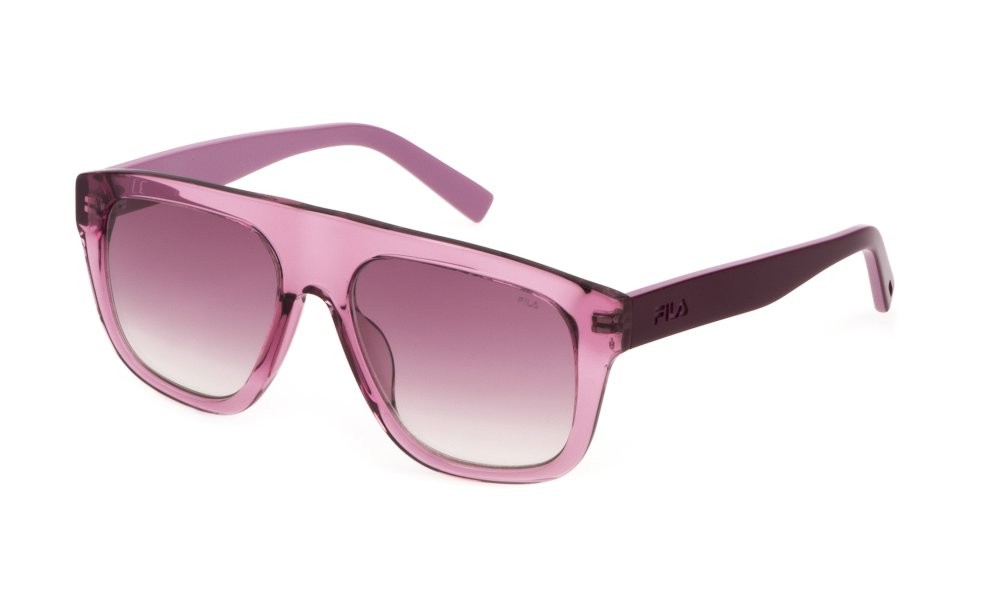 Sunglasses Fila SFI220 (09AH) color rosa trasparente lucido lenses pink gradient