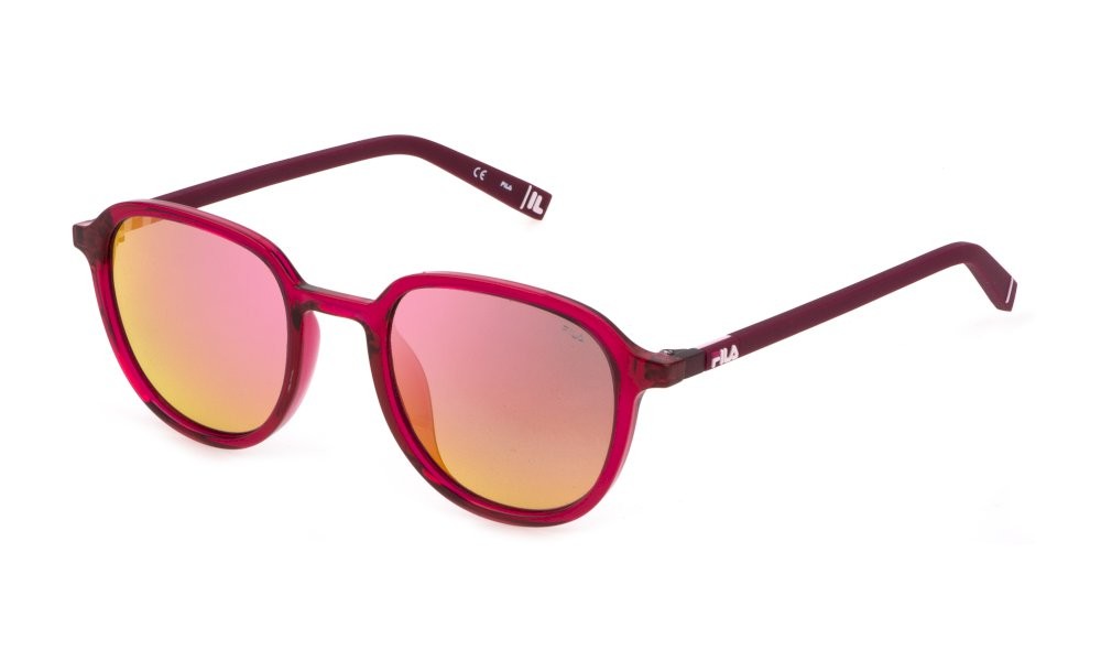 Occhiali da sole Fila SFI313 (5H2P) colore fuxia trasparente lucido lenti red