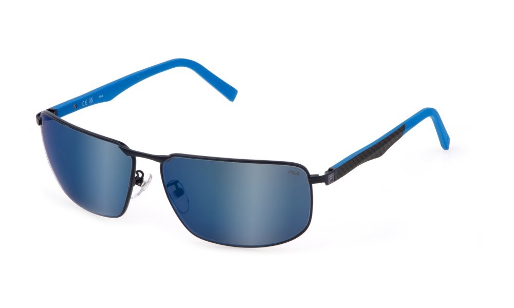 Sunglasses Fila SFI446 (696B) color blu opaco lenses smoke - mirror blue