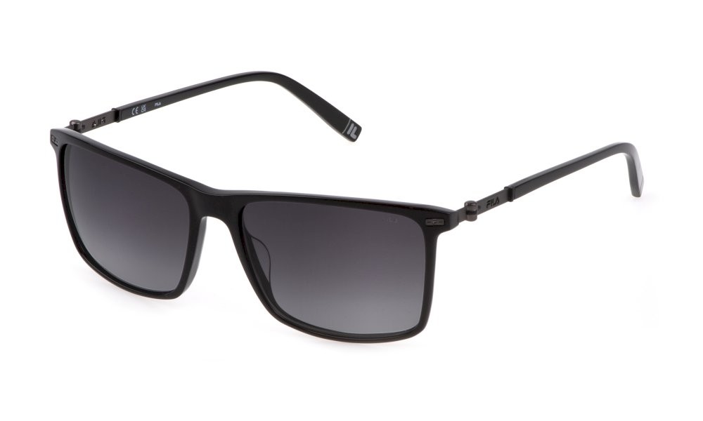 Sunglasses Fila SFI447 (0700) color nero lucido lenses smoke gradient