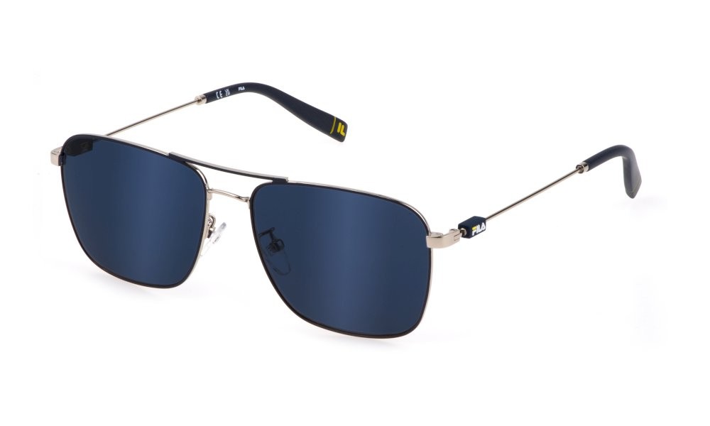 Occhiali da sole Fila SFI456 (F94Y) colore palladio lucido - avio opaco lenti blue 