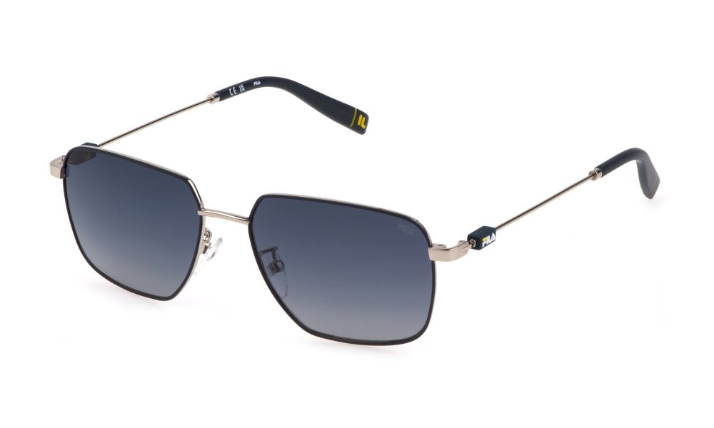 Sonnenbrillen Fila SFI457 (F94Y) farbe palladio lucido - avio opaco gläser blue gradient