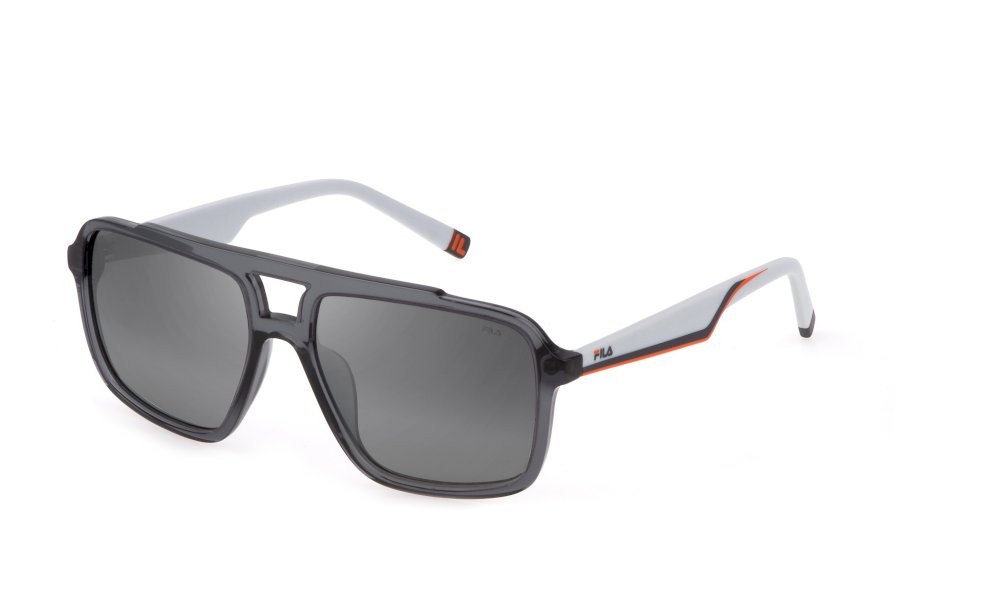 Occhiali da sole Fila SFI460 (4ALP) colore grigio asfalto lucido lenti smoke gradient - mirror silver