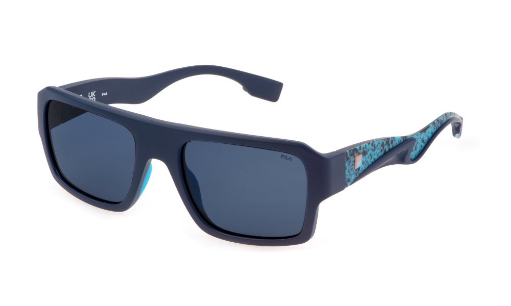 Occhiali da sole Fila SFI462 (J99P) colore blu scuro semilucido lenti blue